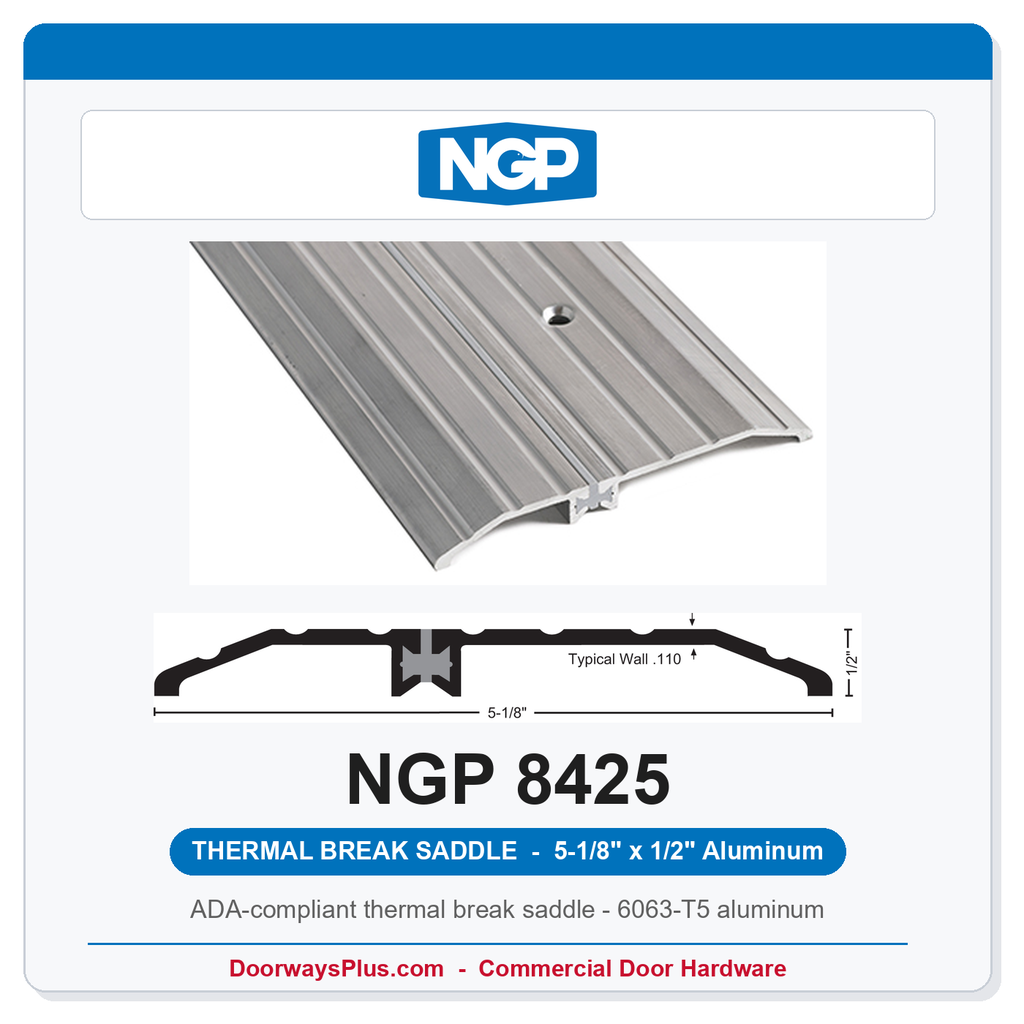 NGP 8425 Thermal Break Saddle Threshold 5-1/8" x 1/2" | National Guard Products