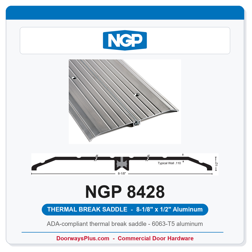 NGP 8428 Thermal Break Saddle Threshold 8-1/8" x 1/2" | National Guard Products