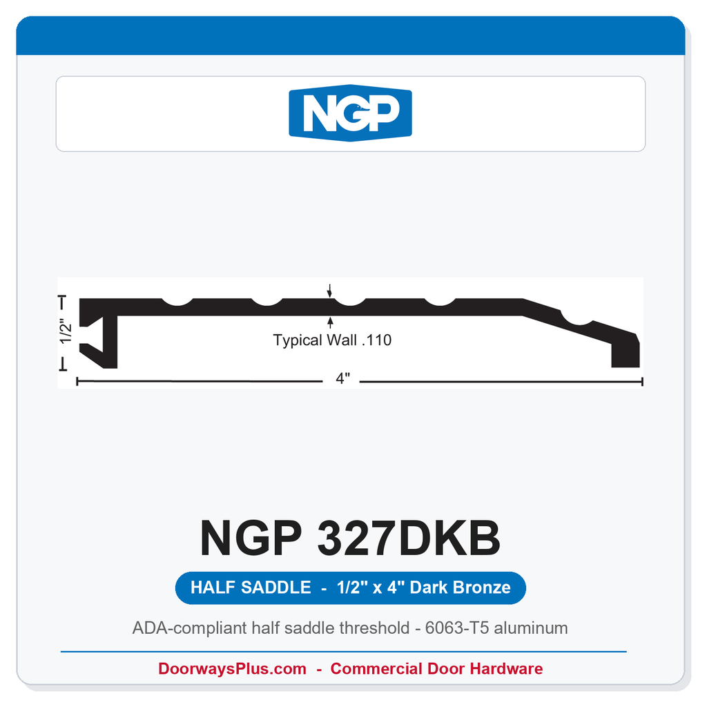 NGP 327DKB Half Saddle Threshold 4" x 1/2" Dark Bronze | National Guard