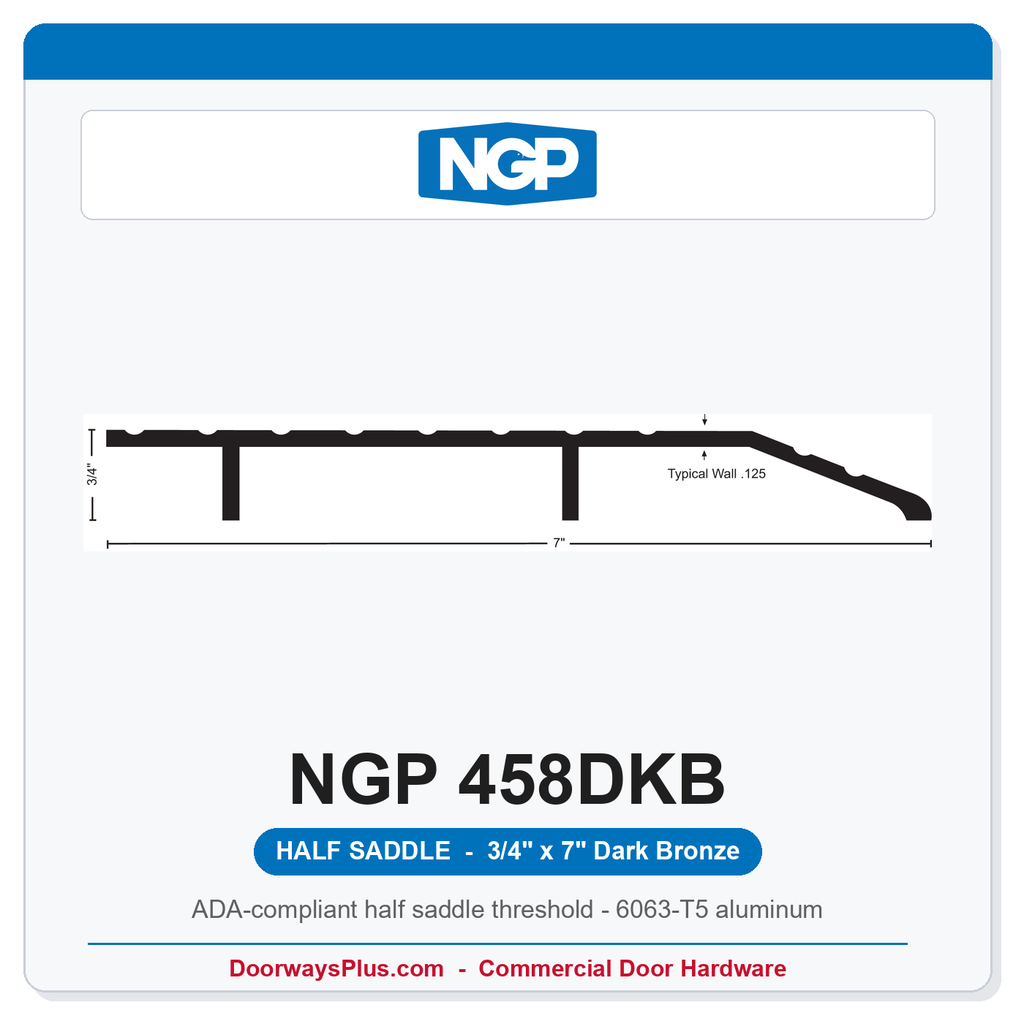 NGP 458DKB Half Saddle Threshold 7" x 3/4" Dark Bronze | National Guard