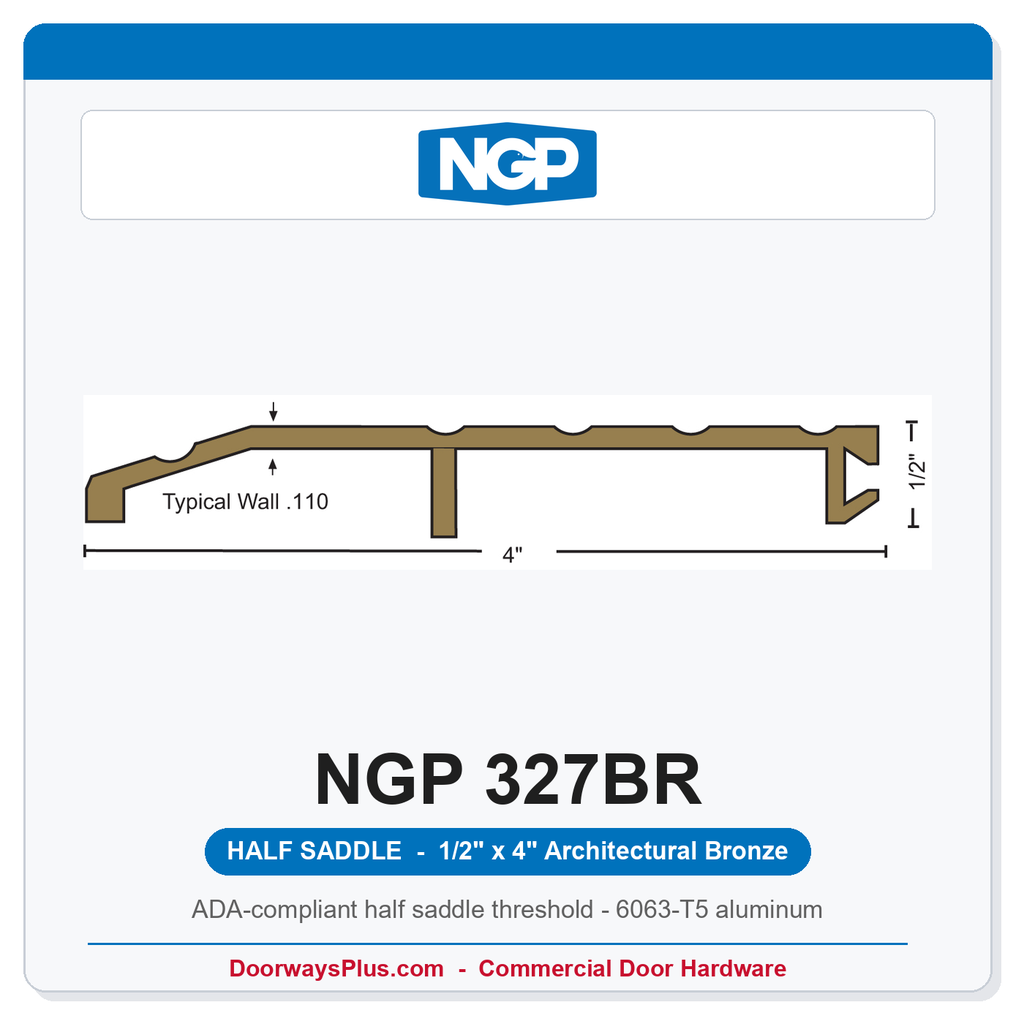 NGP 327BR Half Saddle Threshold 4" x 1/2" Architectural Bronze | National Guard