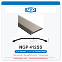 NGP 412SS Flat Saddle Threshold 4" x 1/2" Stainless Steel | National Guard