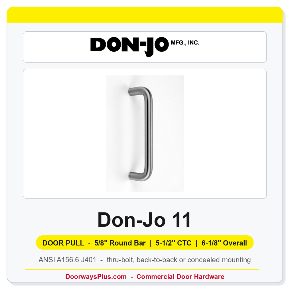 Don-Jo 11 5/8" Round Bar Door Pull | 5-1/2" CTC