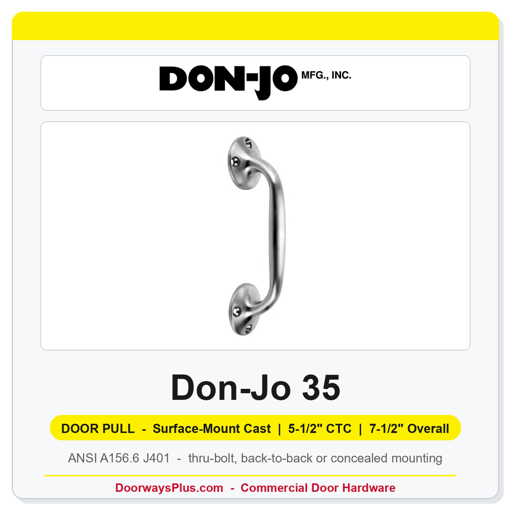 Don-Jo 35 Surface-Mount Cast Door Pull | 5-1/2" CTC