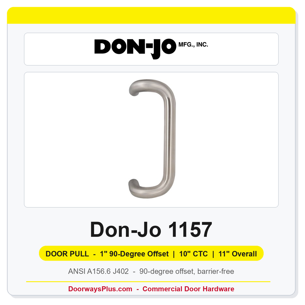 Don-Jo 1157 1" 90-Degree Offset Door Pull | 10" CTC