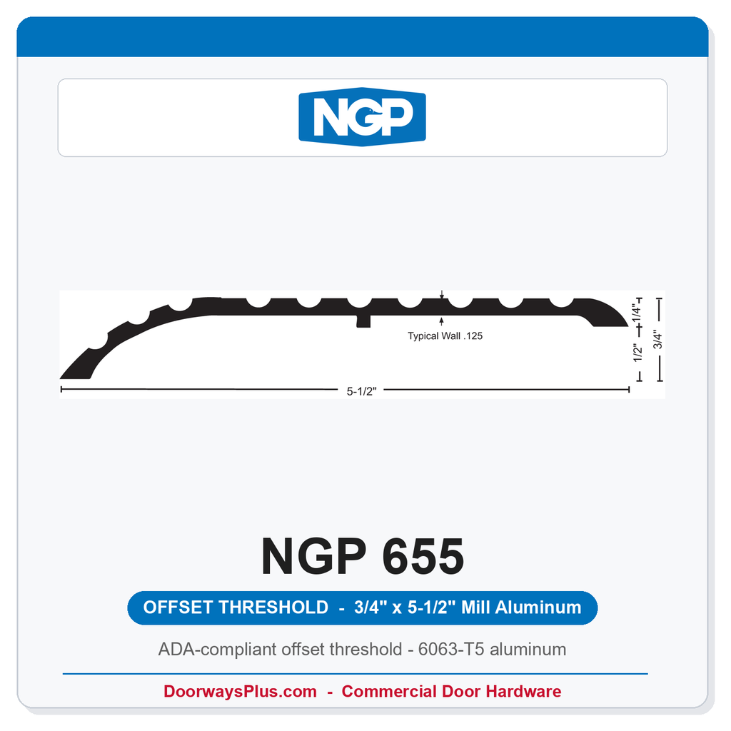 NGP 655 Offset Threshold 5-1/2" x 3/4" Aluminum | National Guard