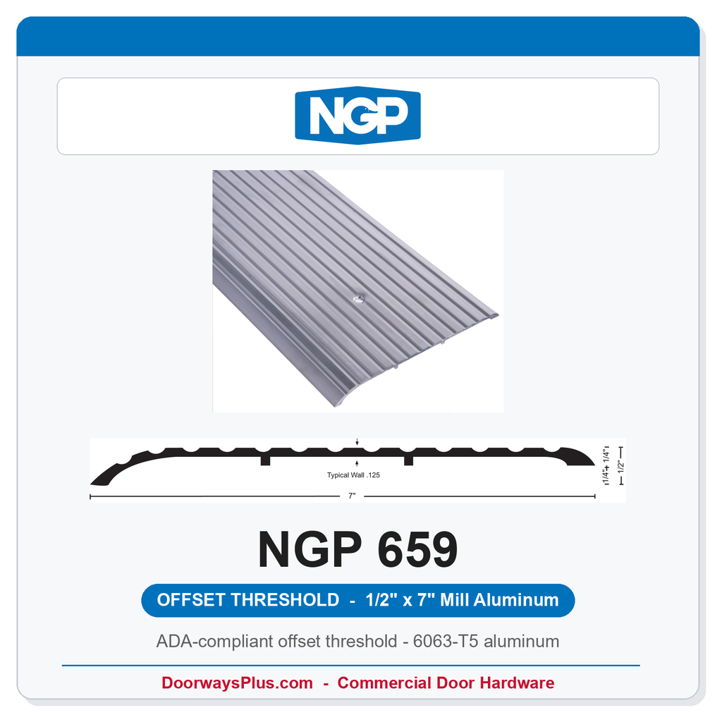 NGP 659 Offset Threshold 7" x 1/2" Aluminum | National Guard