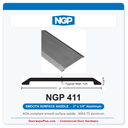 NGP 411 Smooth Surface Saddle Threshold 3" x 1/4" | ADA Fire-Rated Mill Aluminum | National Guard