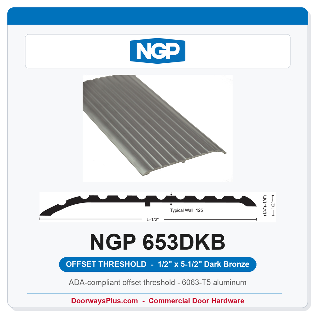 NGP 653DKB Offset Threshold 5-1/2" x 1/2" Dark Bronze | National Guard