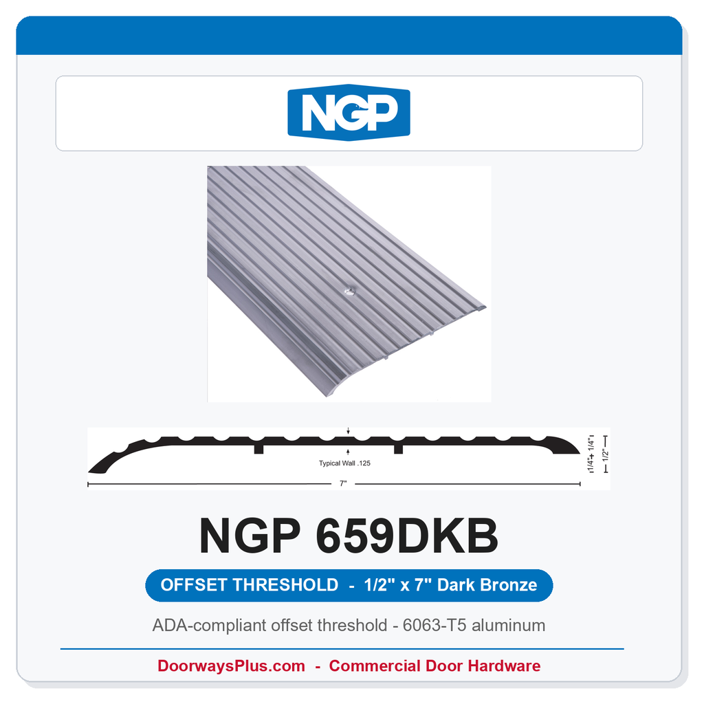 NGP 659DKB Offset Threshold 7" x 1/2" Dark Bronze | National Guard