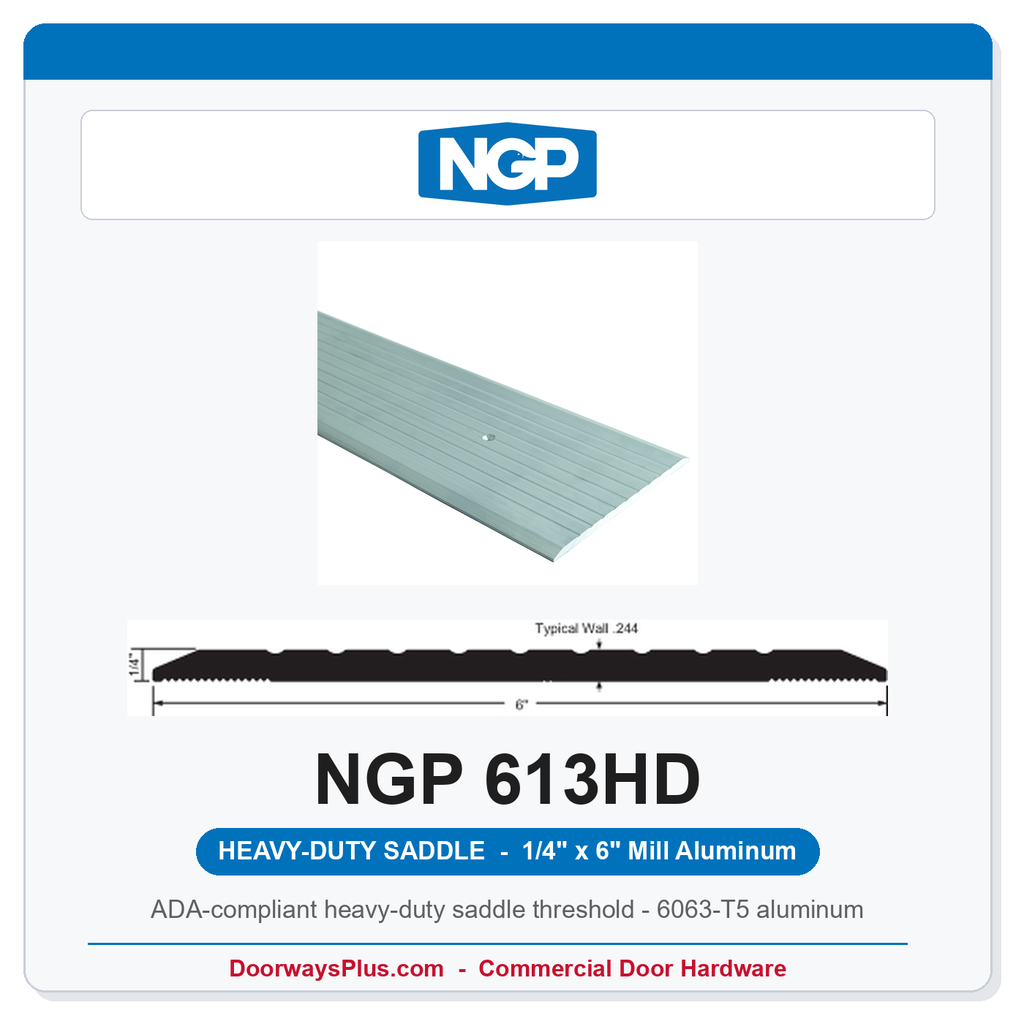 NGP 613HD Heavy-Duty Saddle Threshold 6" x 1/4" Aluminum | National Guard
