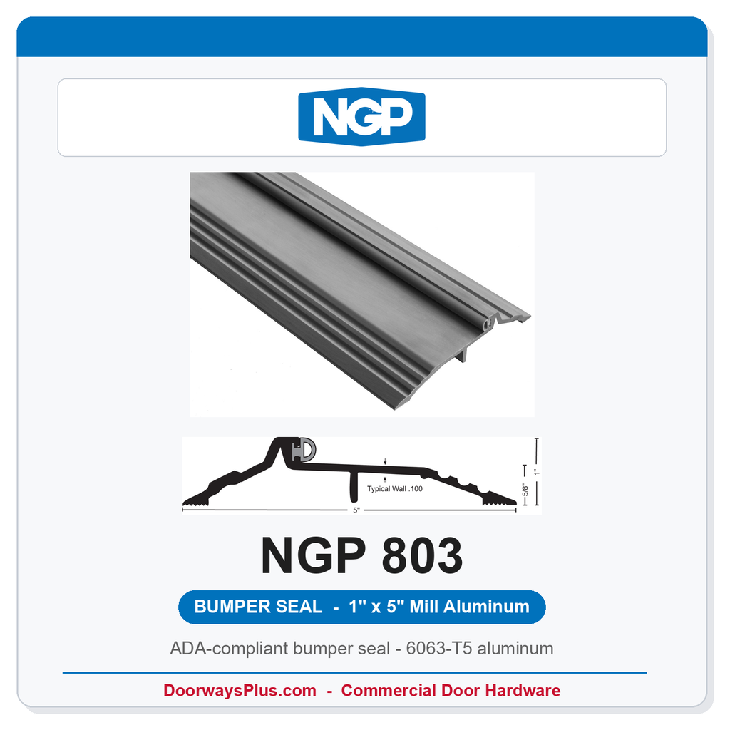 NGP 803 Bumper Seal Threshold 5" x 1" Aluminum | National Guard