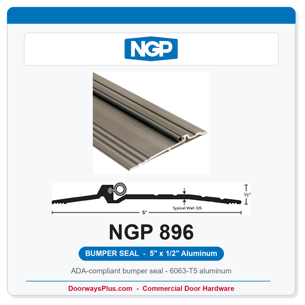 NGP 896 Bumper Seal Threshold 5" x 1/2" Aluminum | National Guard