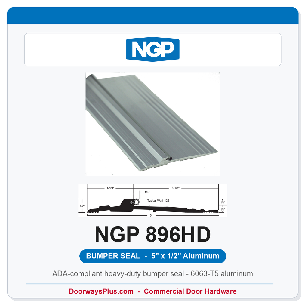 NGP 896HD Bumper Seal Threshold 5" x 1/2" Aluminum | National Guard