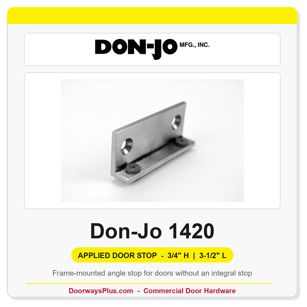 Don-Jo 1420 Applied Door Stop | 3/4" H, 3-1/2" L