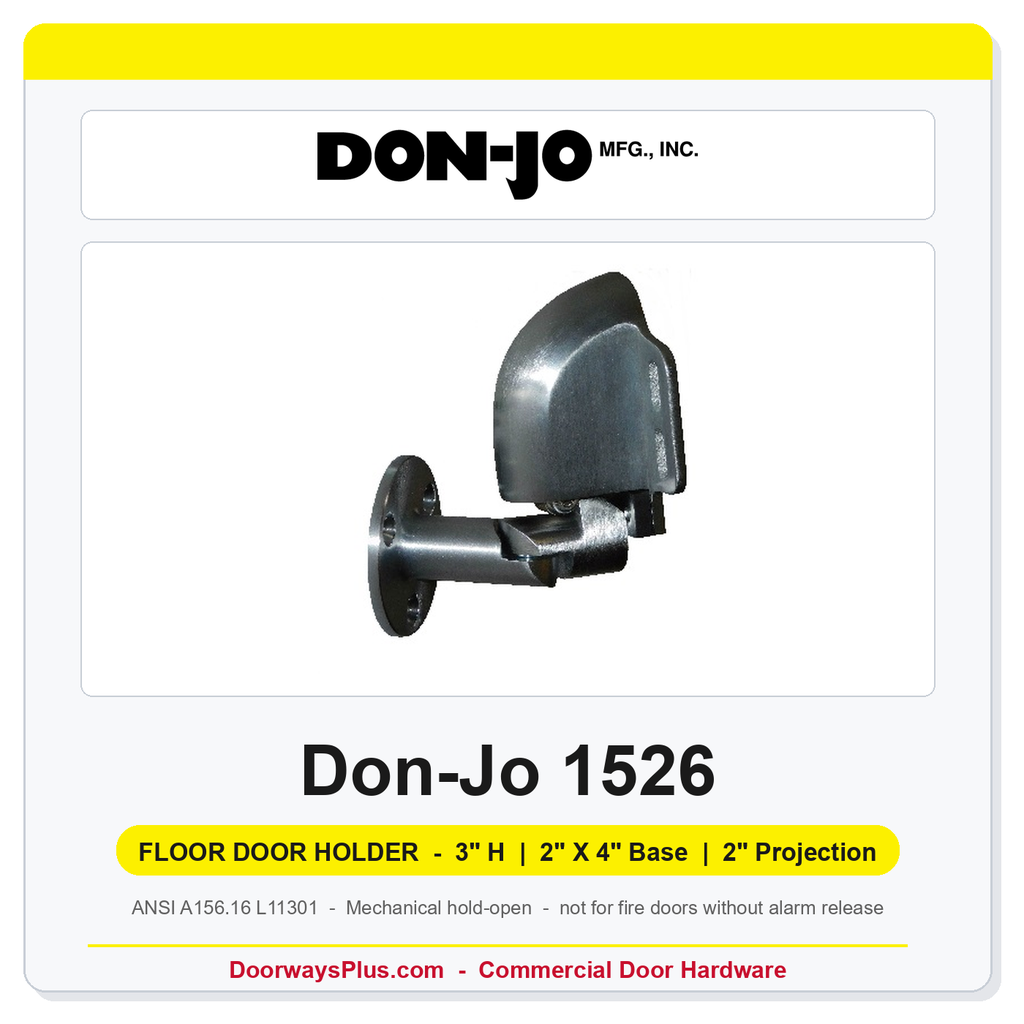 Don-Jo 1526 Floor Door Holder | Cast Brass | ANSI A156.16 L11301