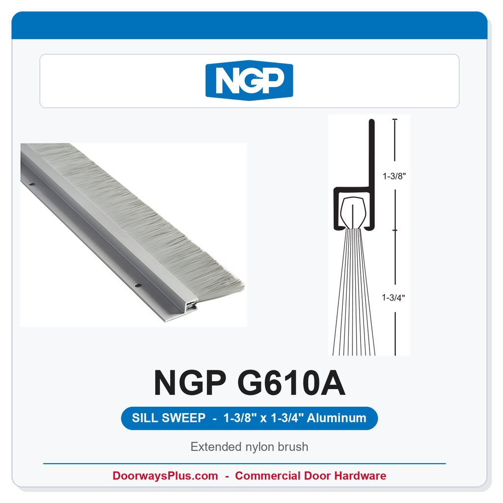 NGP G610A Extended Nylon Brush Sill Sweep - Aluminum | National Guard