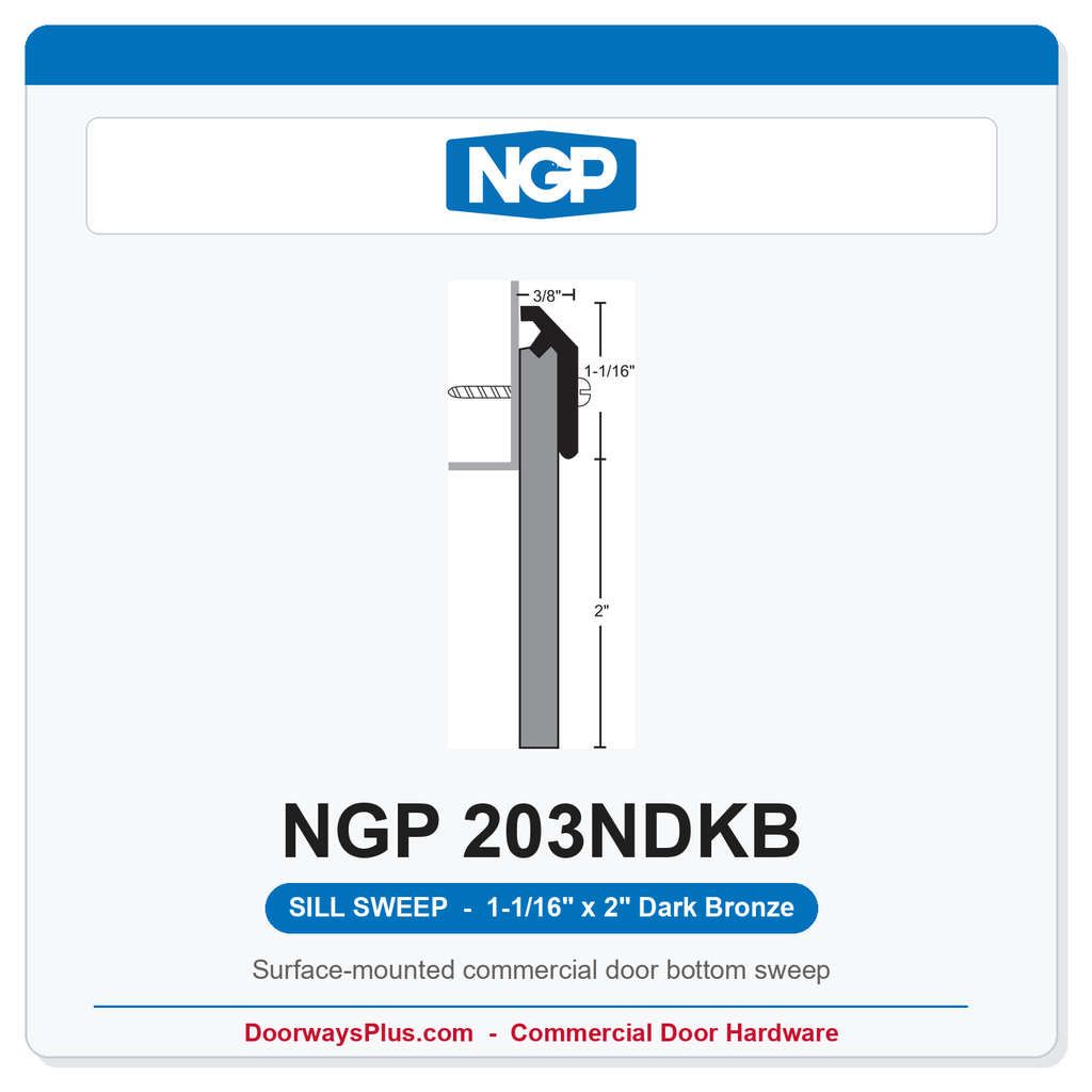 NGP 203NDKB Heavy Duty Neoprene Sill Sweep - Dark Bronze | National Guard
