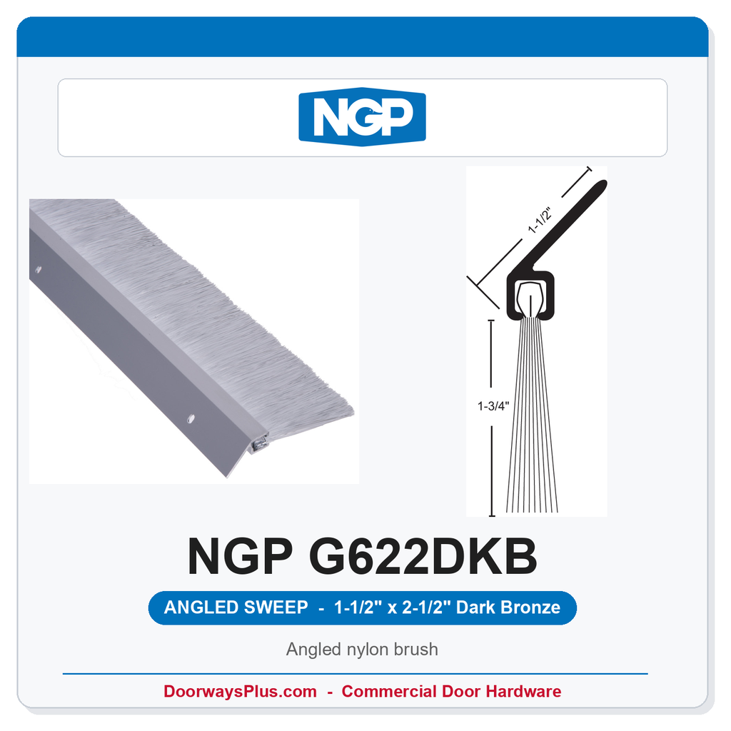 NGP G622DKB Angled Nylon Brush Sill Sweep - Dark Bronze | National Guard