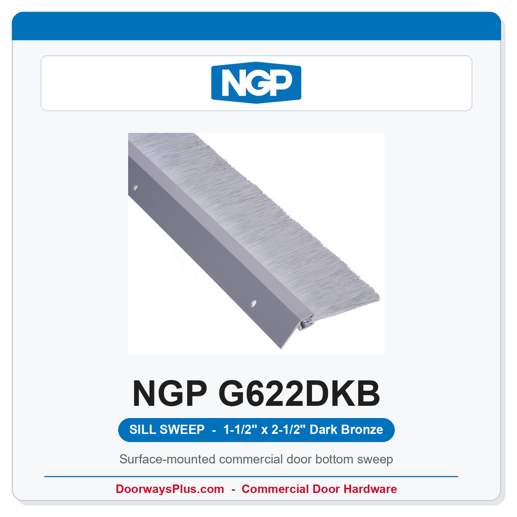 NGP G622DKB Angled Nylon Brush Sill Sweep - Dark Bronze | National Guard
