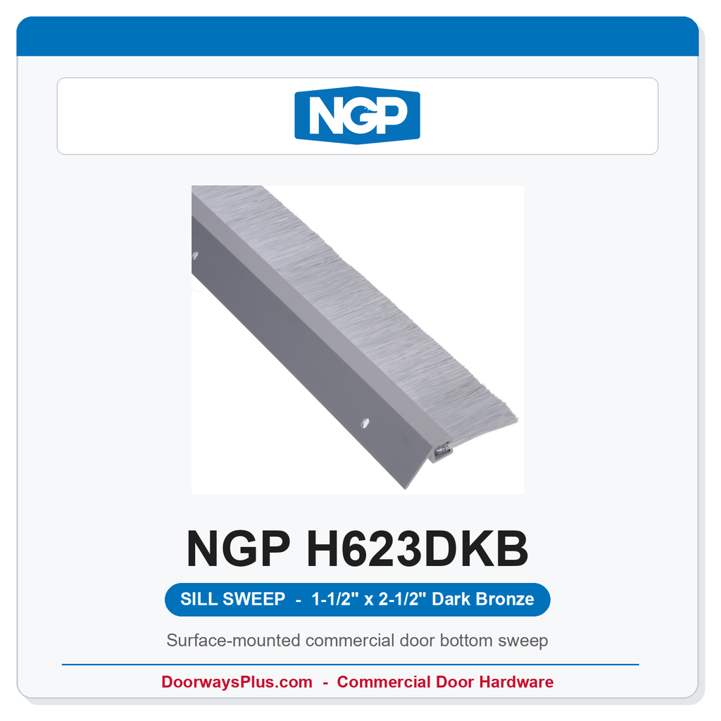 NGP H623DKB Angled Nylon Brush Sill Sweep - Dark Bronze | National Guard