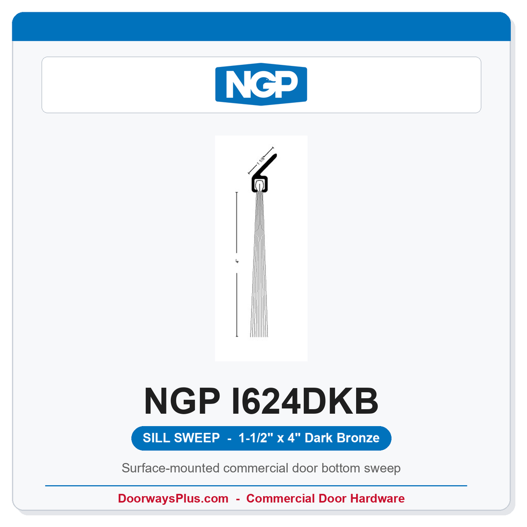 NGP I624DKB Angled Nylon Brush Sill Sweep - Dark Bronze | National Guard