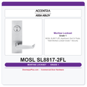 Accentra MOSL SL8817-2FL Apartment, Exit Or Public Toilet Mortise Lockset – Grade 1 Security
