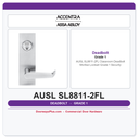 Accentra AUSL SL8811-2FL Classroom Deadbolt Mortise Lockset – Grade 1 Security