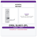 Accentra CRSL SL8811-2FL Classroom Deadbolt Mortise Lockset – Grade 1 Security