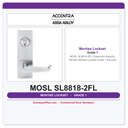 Accentra MOSL SL8818-2FL Classroom Security Intruder Mortise Lockset – Grade 1 Security