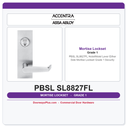 Accentra PBSL SL8827FL Hotel/Motel Lever Either Side Mortise Lockset – Grade 1 Security