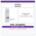 Accentra VISL SL8802FL Privacy, Bedroom Or Bath Lock Mortise Latchset – Grade 1 Durability