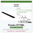 Pemko S772BL Double Fin Silicone Meeting Stile Astragal — Black, 84" or 96"
