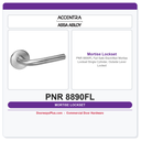 Accentra PNR 8890FL Fail Safe Electrified Mortise Lockset – Single Cylinder, Outside Lever Locked