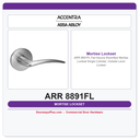 Accentra ARR 8891FL Fail Secure Electrified Mortise Lockset – Single Cylinder, Outside Lever Locked