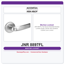 Accentra JNR 8897FL Fail Secure Electrified Mortise Lockset – Single Cylinder with Deadbolt, Outside Lever Locked