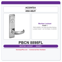 Accentra PBCN 8898FL Fail Safe Electrified Mortise Lockset – Grade 1, UL Fire Rated, 12-24VDC