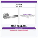 Accentra MOR 8894-2FL Fail Safe Electrified Mortise Lockset – Double Cylinder, Both Levers Locked