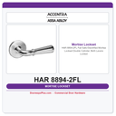 Accentra HAR 8894-2FL Fail Safe Electrified Mortise Lockset – Double Cylinder, Both Levers Locked