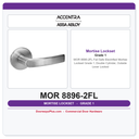 Accentra MOR 8896-2FL Fail Safe Electrified Mortise Lockset – Grade 1, Double Cylinder, Outside Lever Locked
