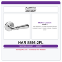 Accentra HAR 8896-2FL Fail Safe Electrified Mortise Lockset – Grade 1, Double Cylinder, Hampton Lever