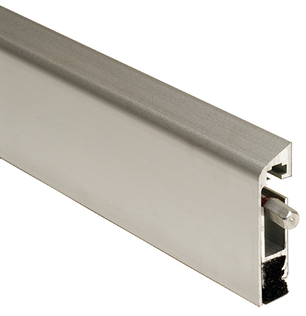 NGP 220NA Surface Mounted Automatic Door Bottom 2-3/8" x 5/8" Black Neoprene | Aluminum | National Guard