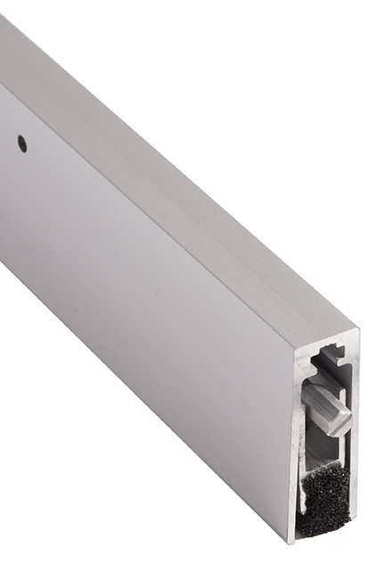 NGP 222NA Surface Mounted Automatic Door Bottom 2-1/8" x 5/8" Black Neoprene | Aluminum | National Guard