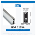 NGP 225SA Full Mortise Automatic Door Bottom 1-1/2" x 5/8" Black Silicone | Aluminum | National Guard