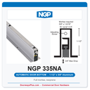 NGP 335NA Full Mortise Automatic Door Bottom 1-1/2" x 5/8" Black Neoprene | Aluminum | National Guard