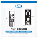 NGP 680DKB Surface Mounted Automatic Door Bottom 2-1/4" x 3/4" Nylon Brush with EPDM | Dark Bronze | National Guard