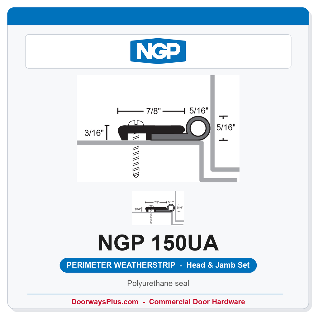 NGP 150UA Polyurethane Perimeter Weatherstrip - Anodized Aluminum | National Guard