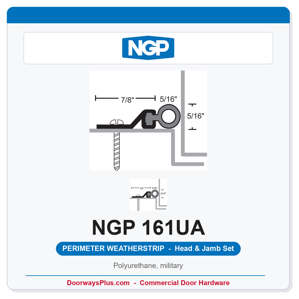 NGP 161UA Polyurethane Perimeter Weatherstrip - Anodized Aluminum | National Guard
