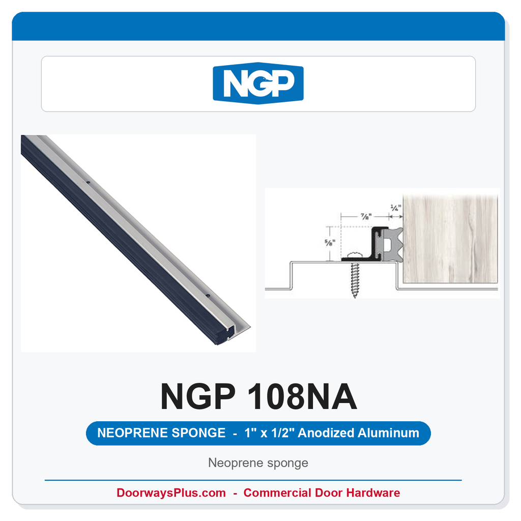 NGP 108NA Neoprene Sponge Perimeter Weatherstrip - Anodized Aluminum | National Guard