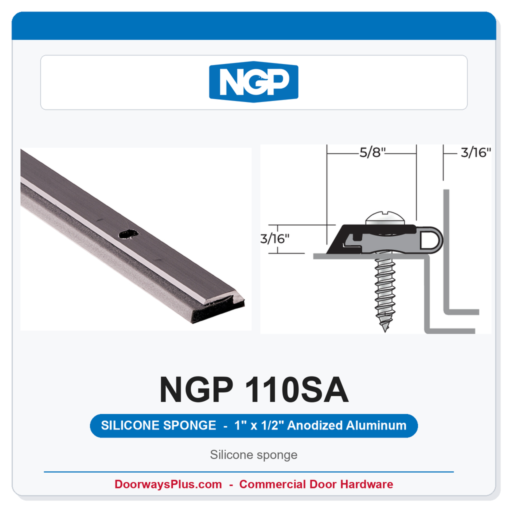 NGP 110SA Silicone Sponge Perimeter Weatherstrip - Anodized Aluminum | National Guard